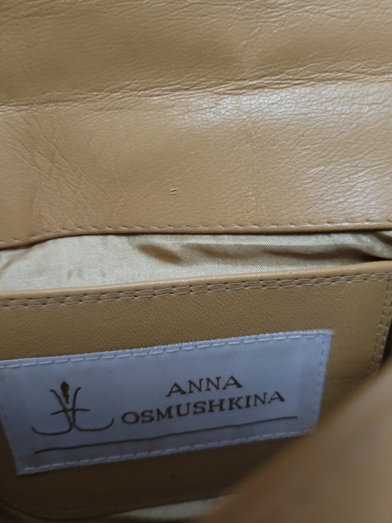 Vintage tan brown fringed bag leather shoulder fr… - image 5