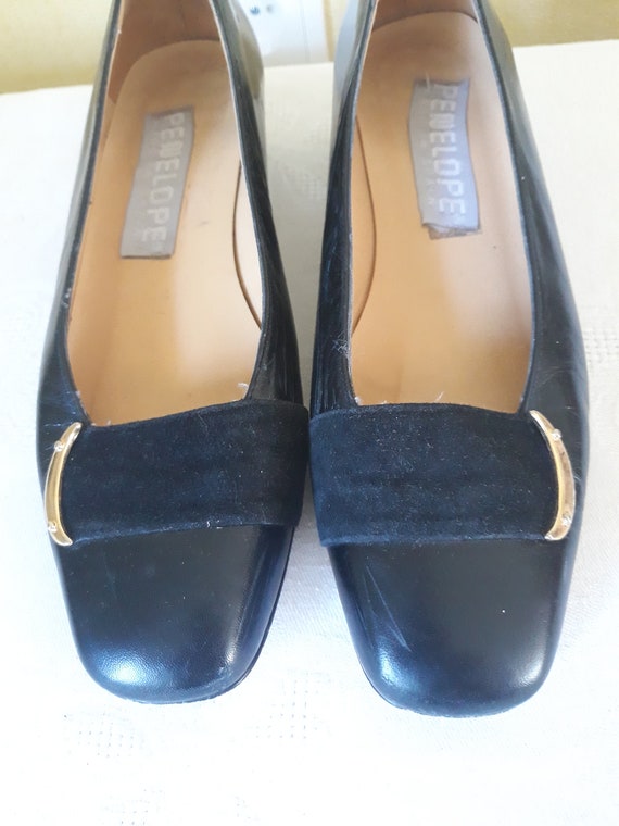 Vintage nero Scarpe in pelle mocassini spagnoli tacchi bassi | Etsy Italia