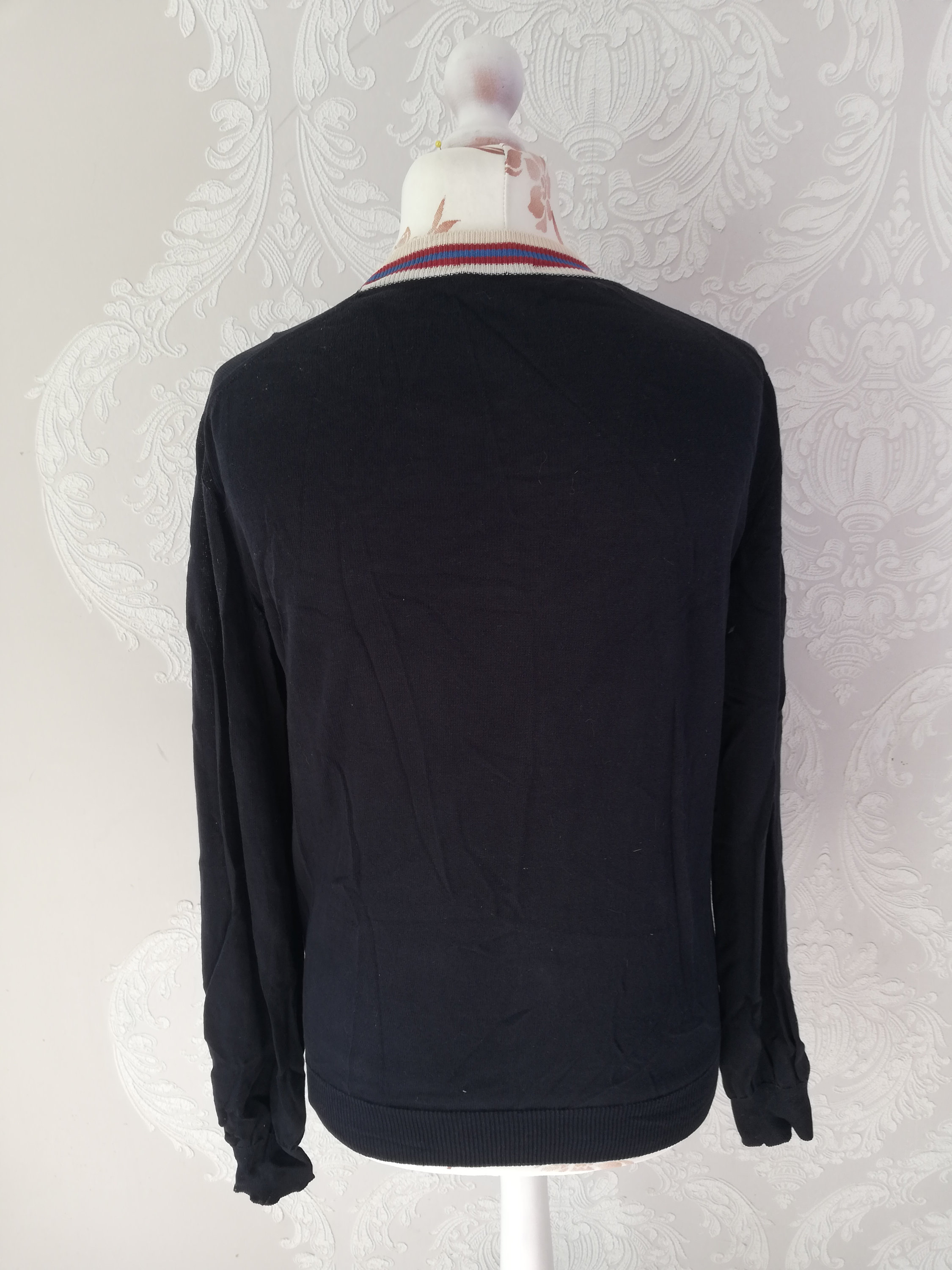 Vintage Italian Men Knitted Cotton Sweater Blue Pullover Size Etsy