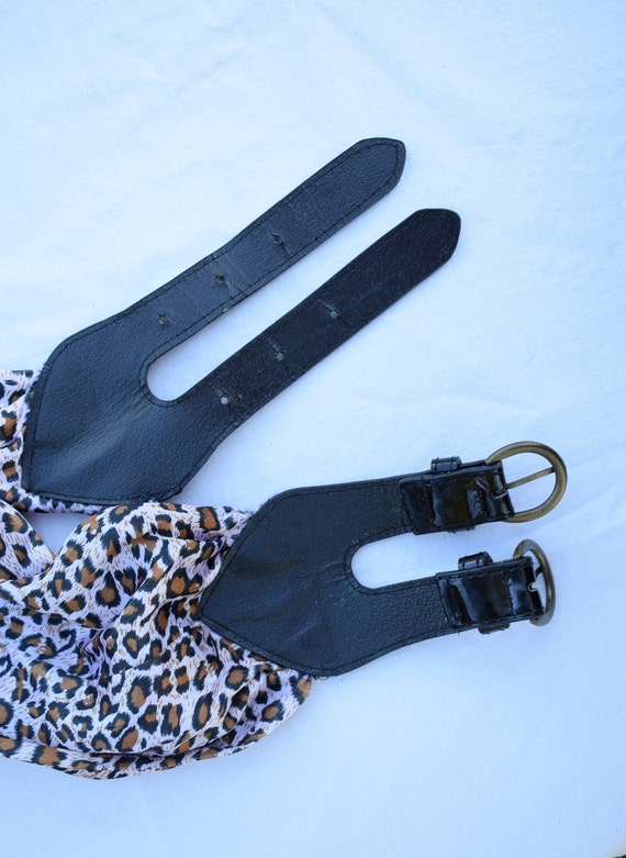 Vintage 80s Leopard Print Belt: Safari Style Doub… - image 5