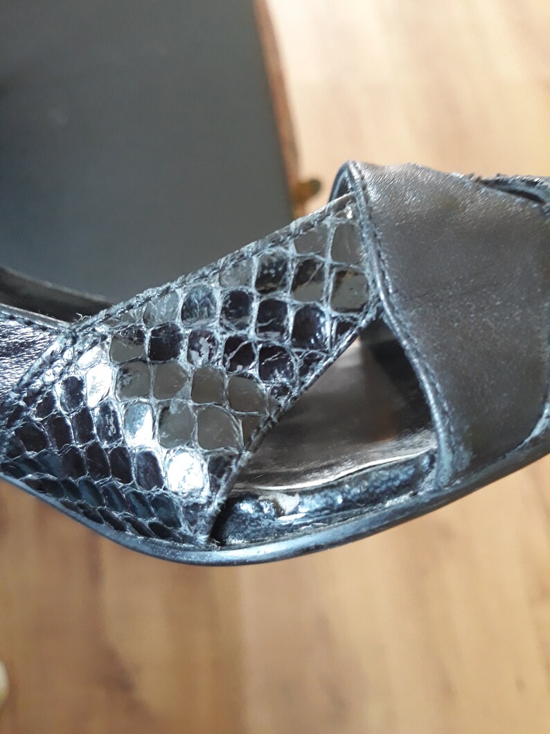croc leather heels