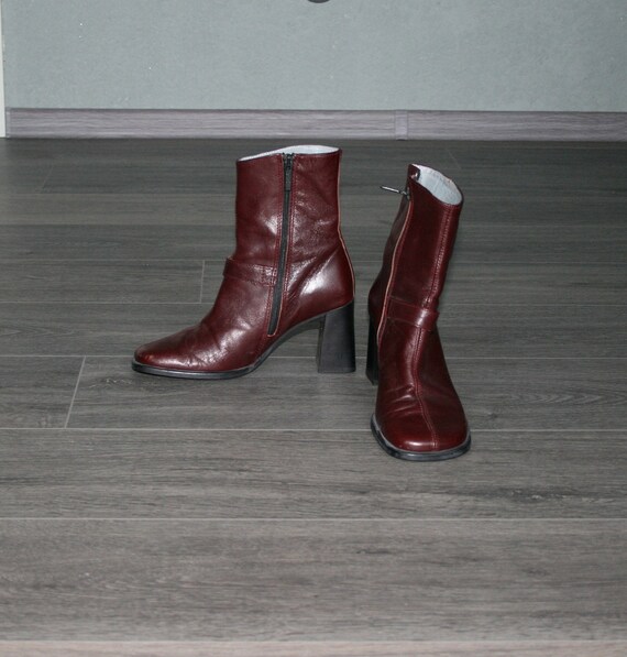 Botas vintage de piel de rojo 90s botines talla UE 36 - Etsy España