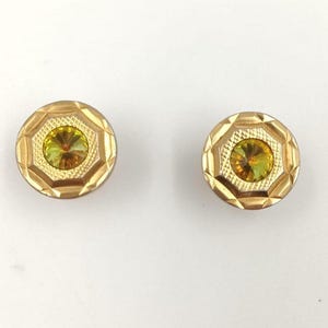 Vintage gold tone cuff links men Wedding faux Diamonds Cufflinks set / men accessories