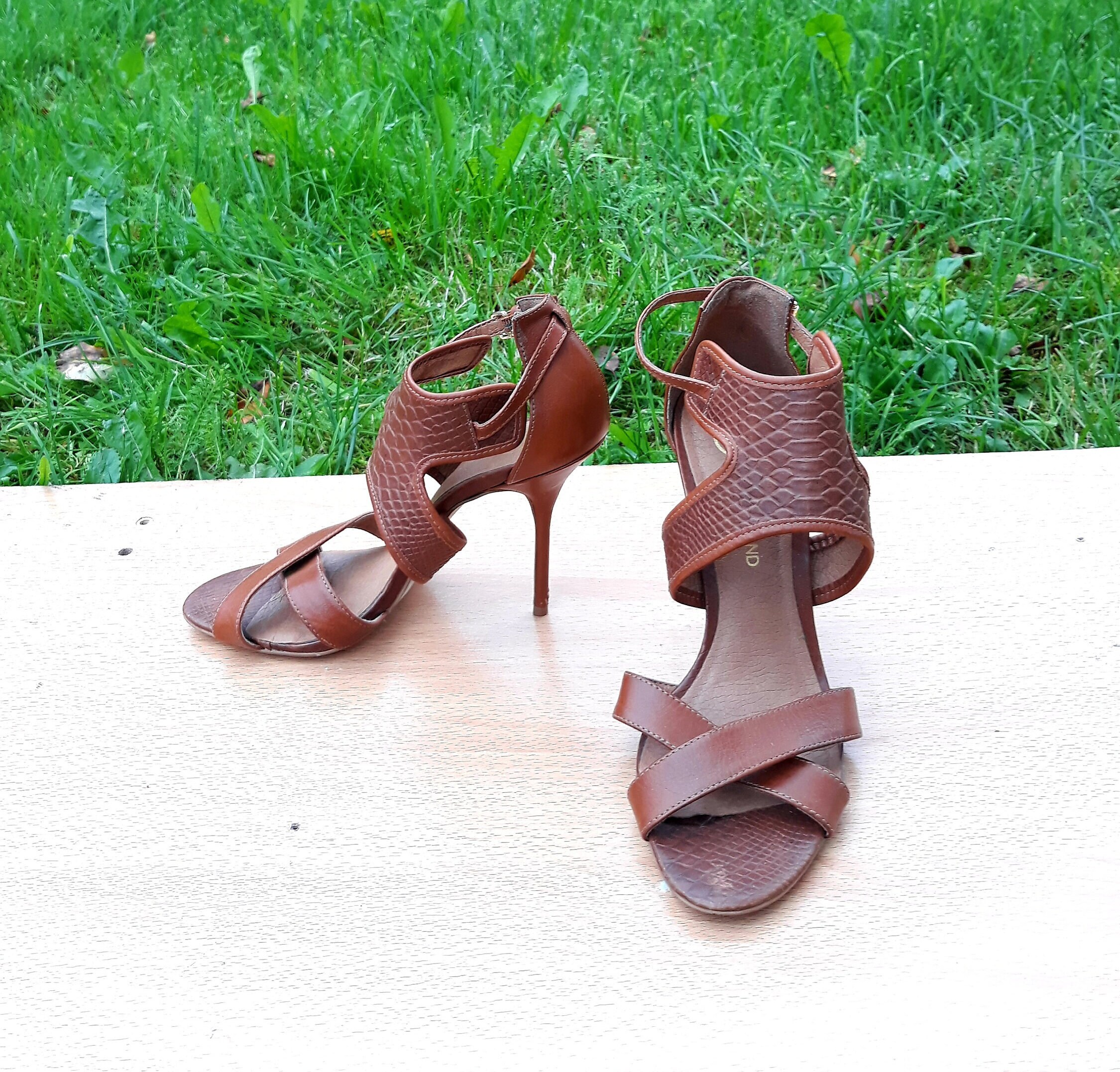 Brown Heel Sandals - Faux Leather Heels - Lace-Up High Heels - Lulus