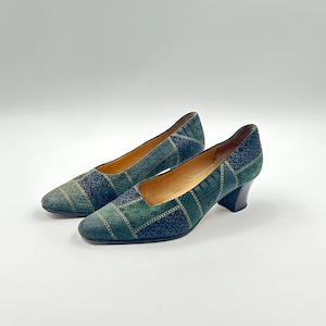 Zapatos de tacón vintage de piel Bally con adornos suizos, talla 37 UE/6,5 EE. UU.