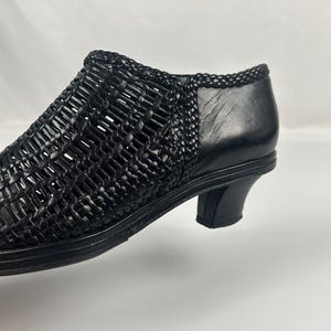 Vintage Woven Black Leather Huarache Loafers - Stephane Kelian Paris - Size 6.5 UK image 6