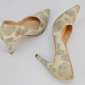 Vintage Animal Muster Leder Damen Pumps in Beige / Größe 38EU 7US 5UK Schuhe von Peter Kaiser