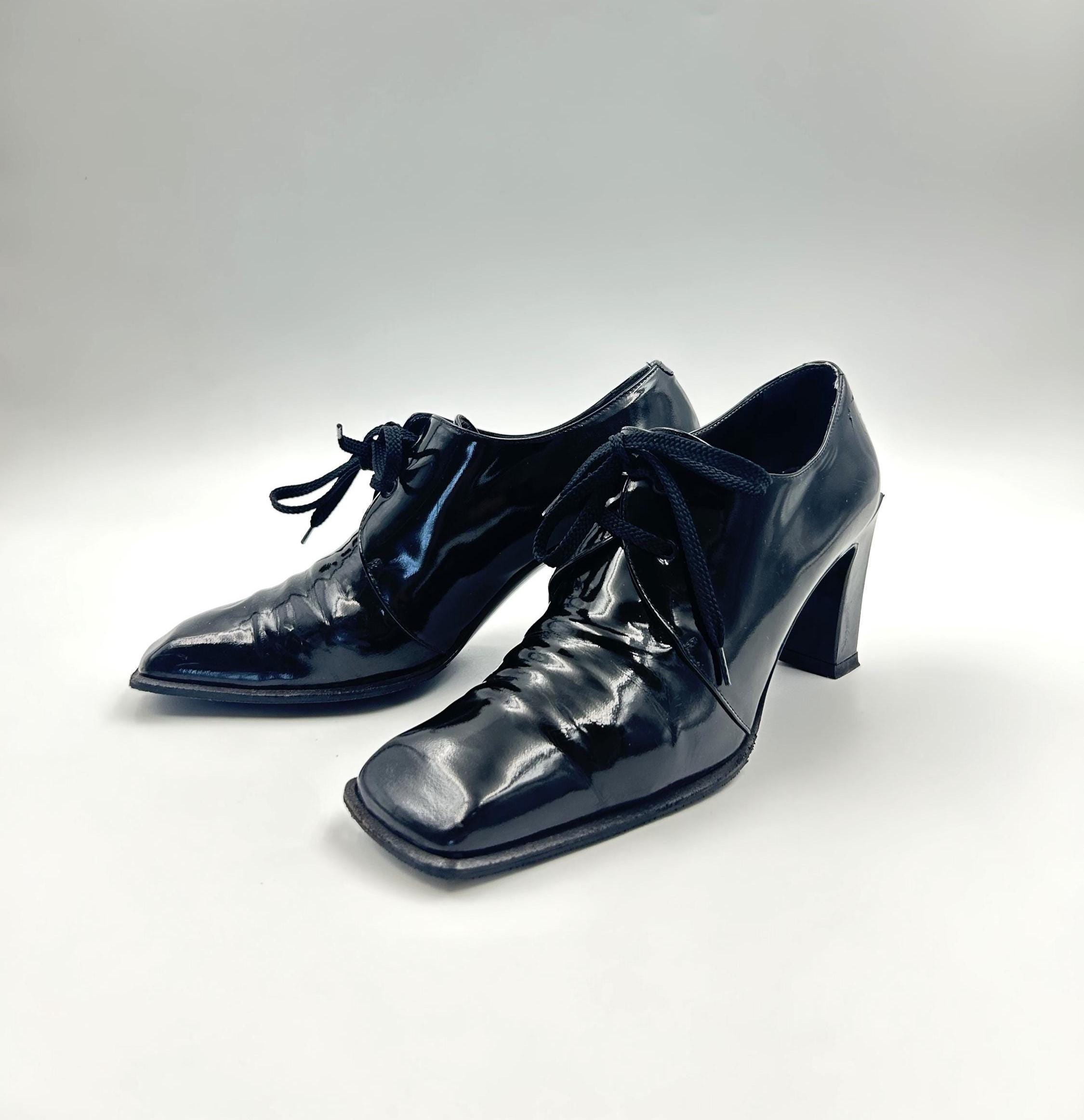 Vintage Bally Oxford Pumps: Black Patent Leather Shoes Size 7US