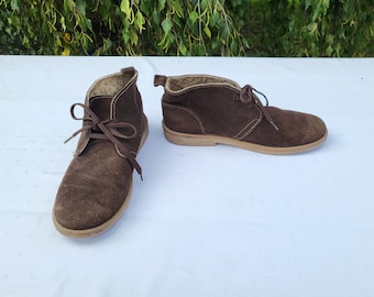 Vintage bruine suède schoenen: Italiaans veterschoenen, EU-maat 36