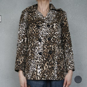 Vintage Leopard Print Cotton Blazer - Y2K Italian Jacket Size M