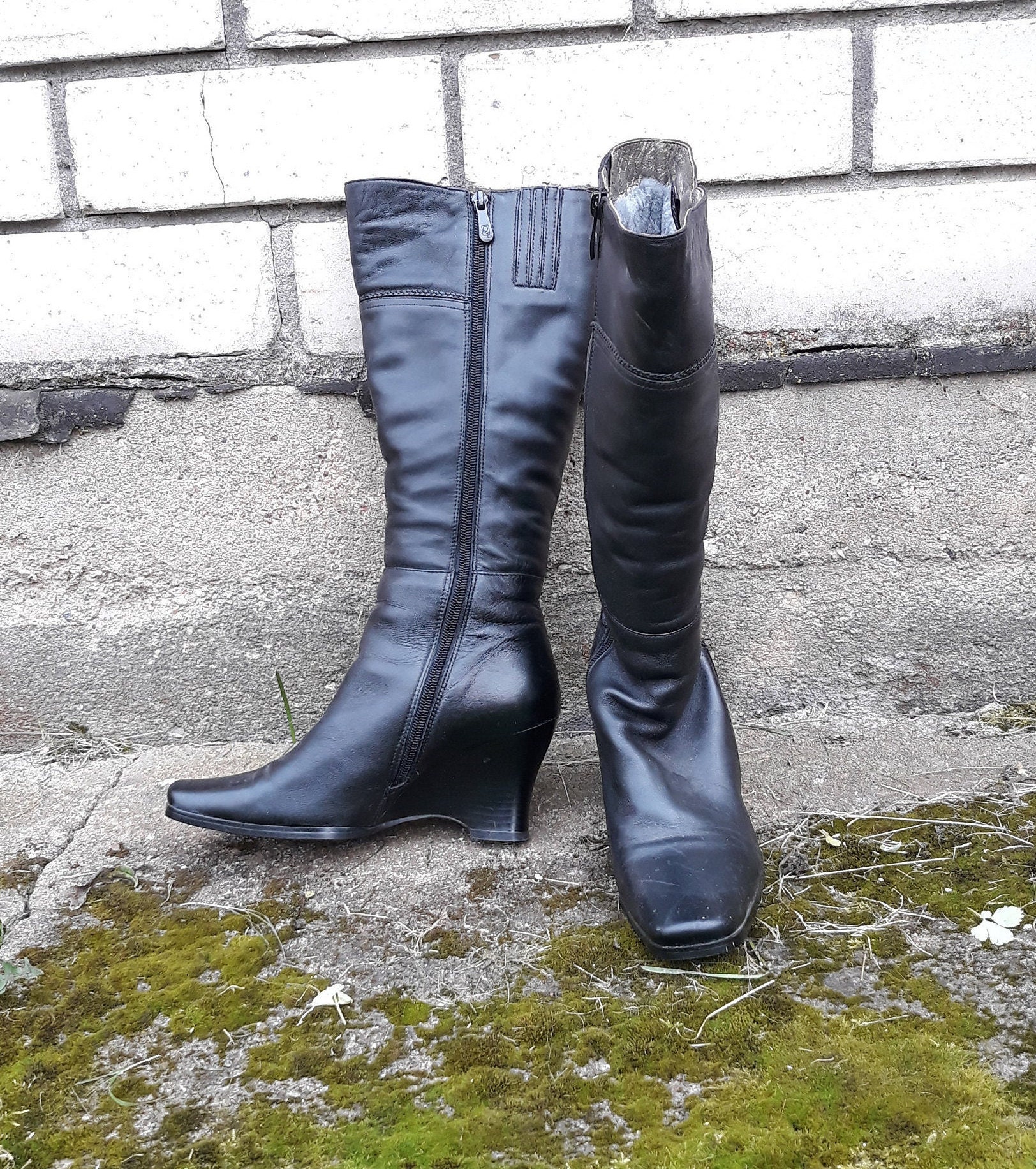 Wedge store tall boots