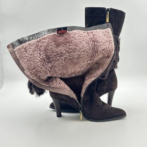 Vintage Brown Suede Calf Boots: Fringe Detail, Size 7US / 38EU image 9