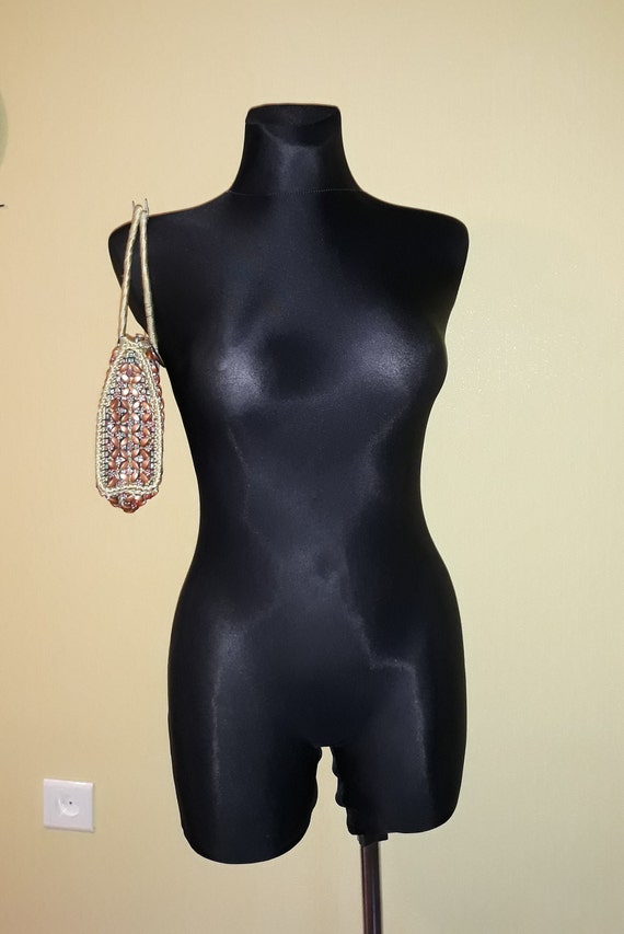 vintage shiny beads bag floral glamour clutch wom… - image 6
