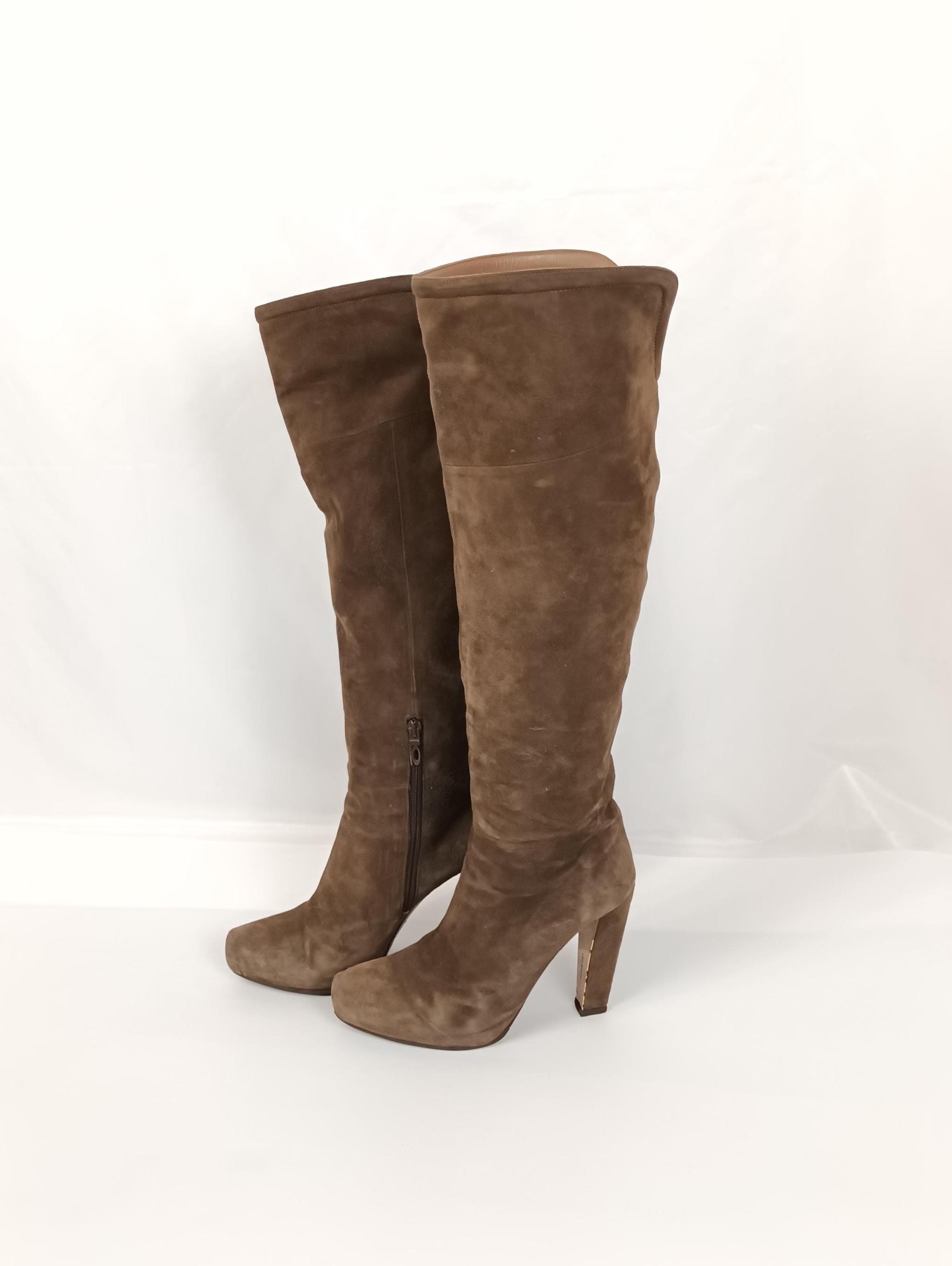 Slouchy suede knee high boots - Etsy 日本