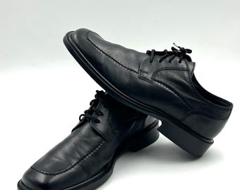 Sz 7.5 Men's Vintage Cesare Paciotti Black Leather Oxfords