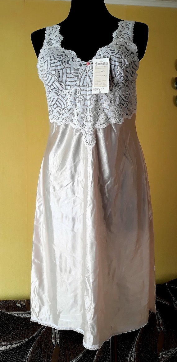 Vintage lace long slip dress nightgown Sexy light