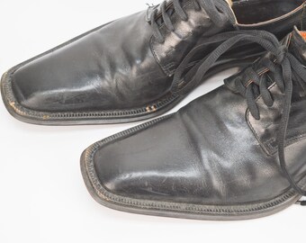 Vintage Fransi Leather Oxford Shoes: Black Square Toe Dress Shoes, EU 40 - Etsy Vintage Fransi Leather Oxford Shoes: Black Square Toe Dress Shoes, EU 40 - Etsy