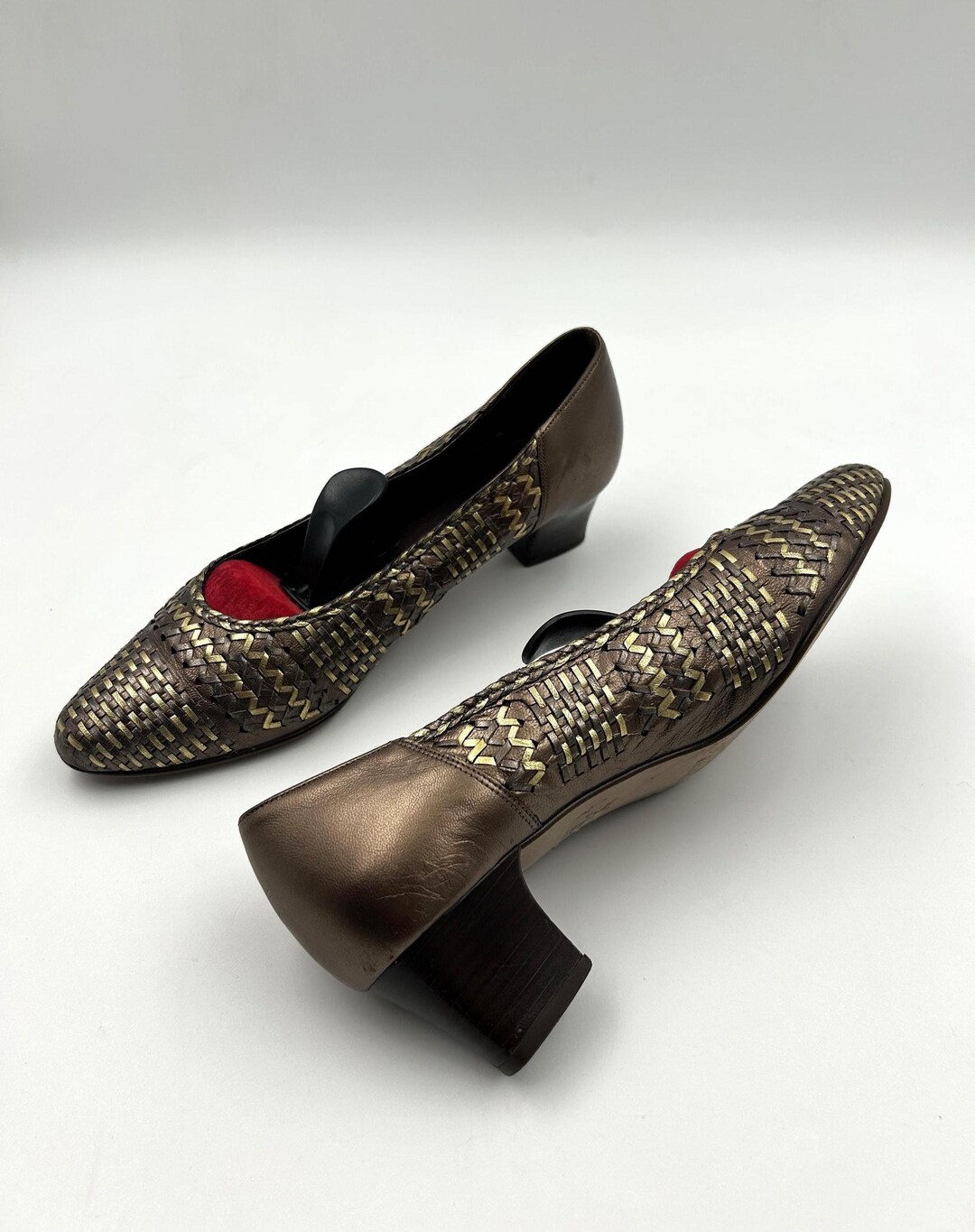 Vintage Woven Leather Loafers – Made in Spain – EU 39 / US 6.5 TABELLA - Woven Saddle Loafer – Hereu Studio main image 3