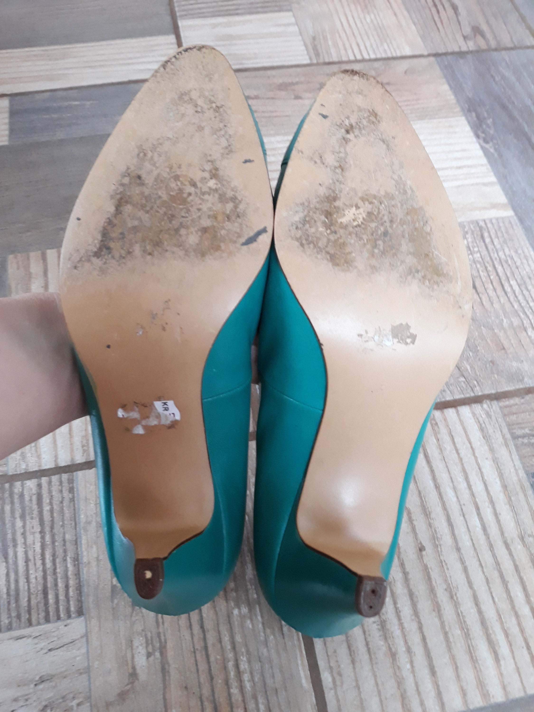 Vintage Women Kelly Green Leather Shoes 5 1/2 UK Size Low Etsy