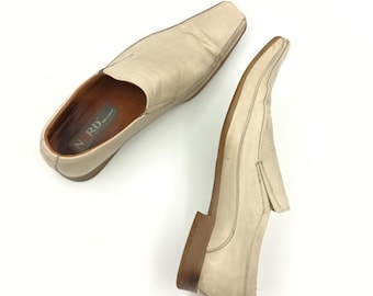Mocasines vintage NORD de piel beige - Talla 9 para hombre