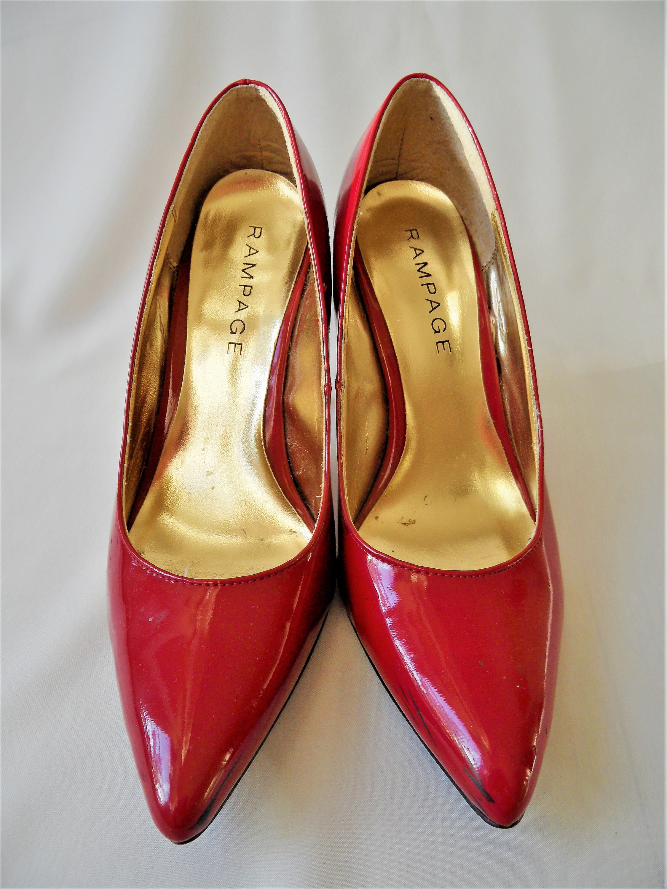 red vintage pumps
