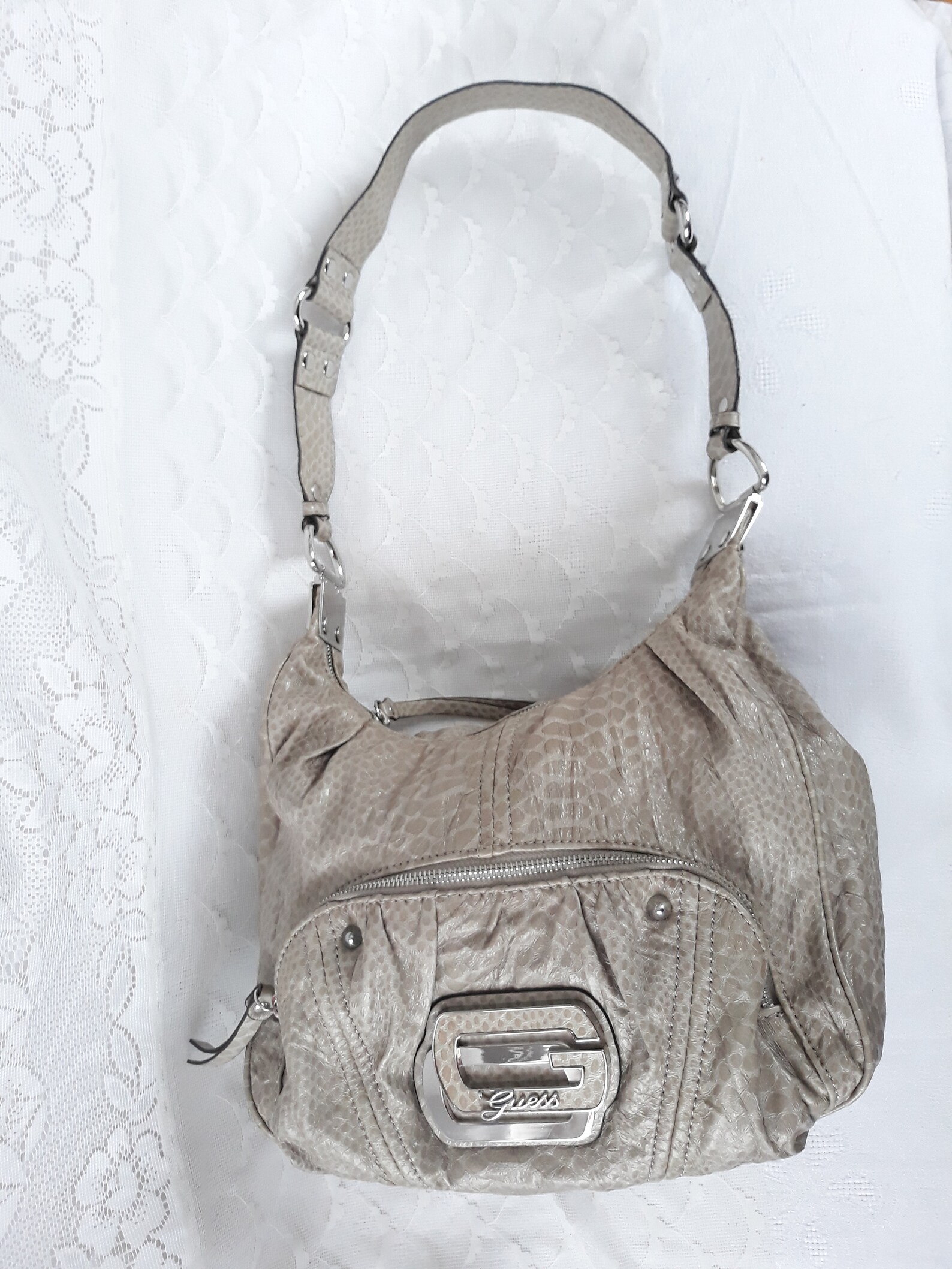 Vintage Guess Beige Faux Leather Shoulder Bag Croc Women | Etsy