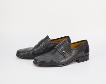 Vintage Clarks Läderloafers - Svarta Slip On Skor (EU 40 / UK 7)