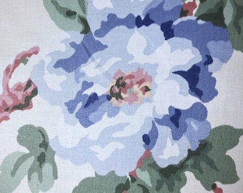 Vintage New Waverly Jamaica Floral Pattern Screenprint Fabric 54 inches Blues and Greens