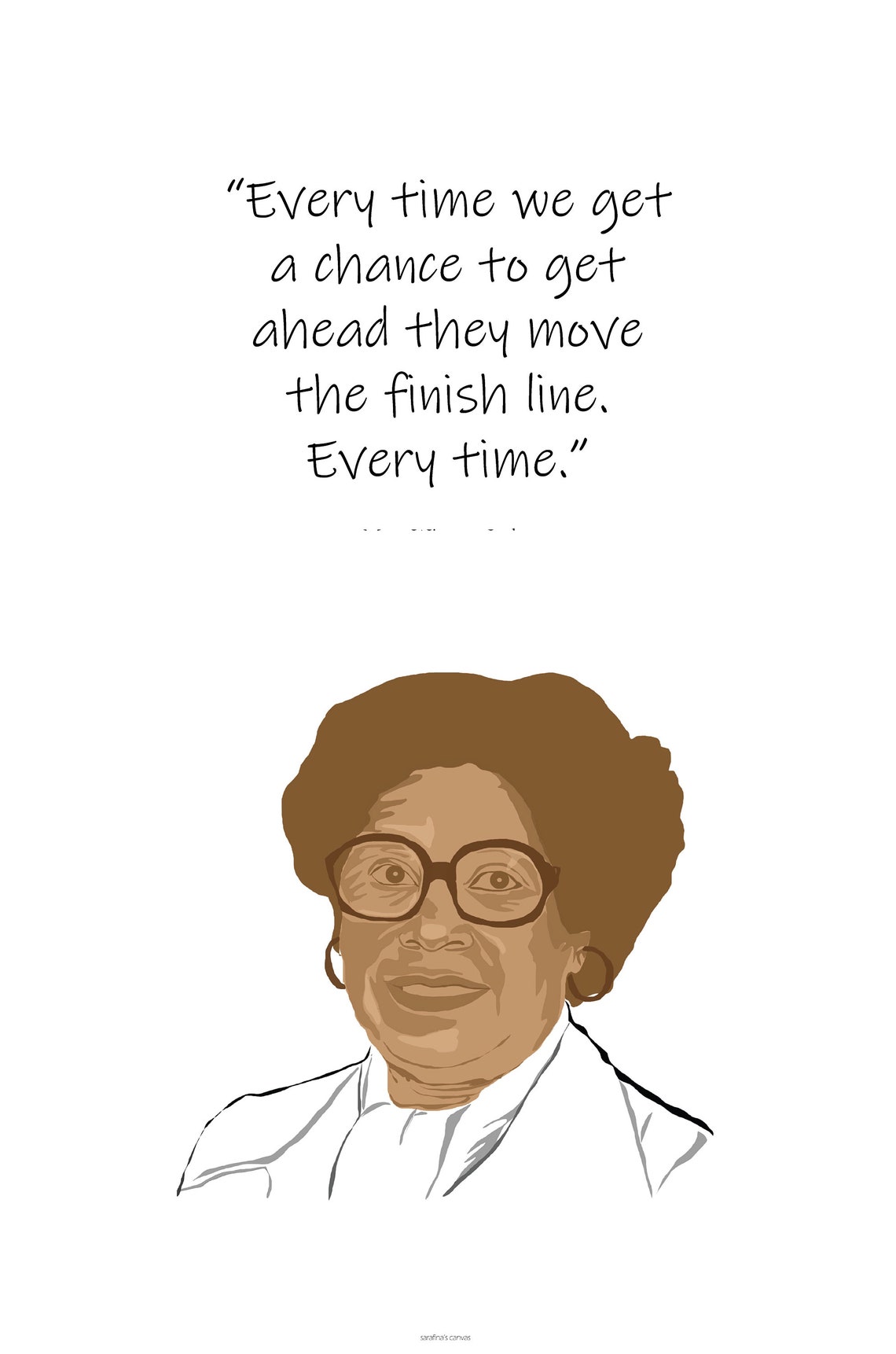 Mary Winston Jackson Illustration quote they move the finish Etsy