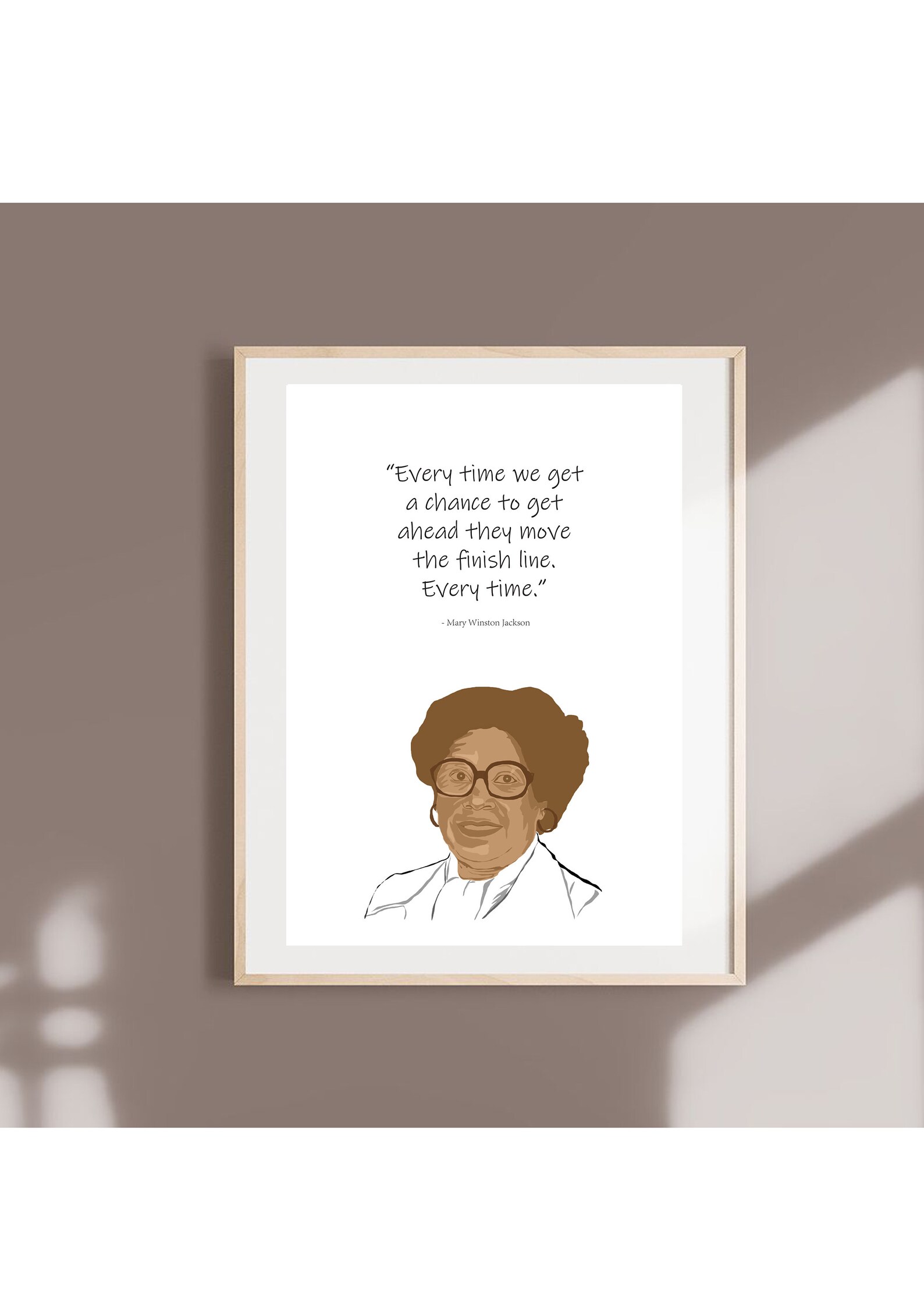 Mary Winston Jackson Illustration quote they move the finish Etsy