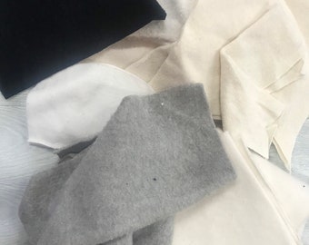 Destash - ランダムオーガニック天然繊維スクラップ 竹、麻 - 約1ポンド - Priority Mail Flat Rate Envelope FULL