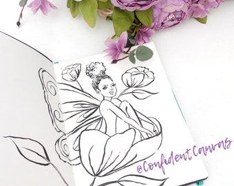 I Am Free • Butterfly Drawing • Fashion Girl Illustration