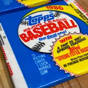 1986 Topps Baseball Wrapper Coaster | Vintage Ceramic Drinkware | 80s Sports Memorabilia Home Bar Decor