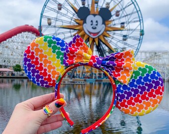 Rainbow Silhouette Mouse Ears