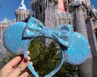 Ice Blue Sequin Mouse Ears