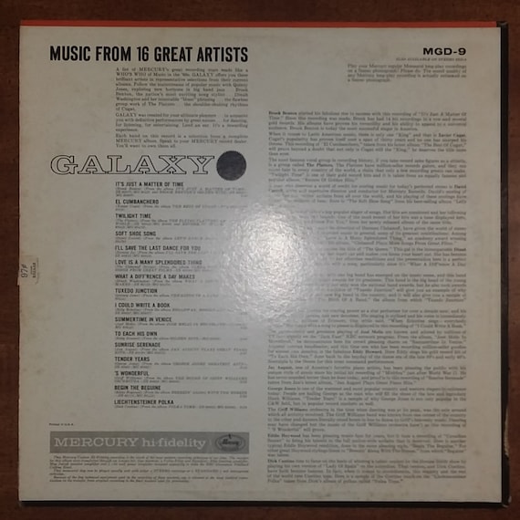 Various Artists - Galaxy Music From 16 Great Guests MGD-9 Vinyl