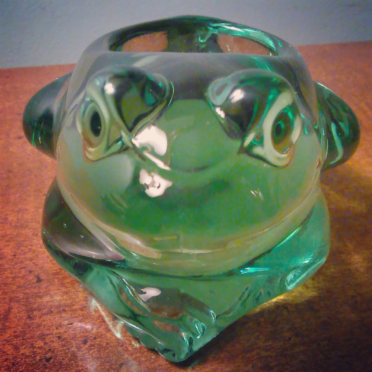 Vintage Green Glass Frog Votive Candle Holder | Etsy
