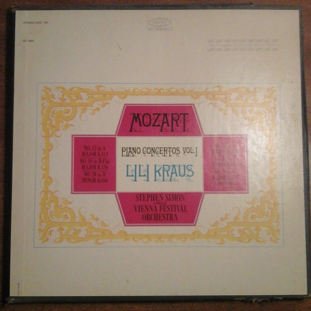 Lili Kraus - Motzart Piano Concertos Volume 1 (3 LP Set) BSC-154 