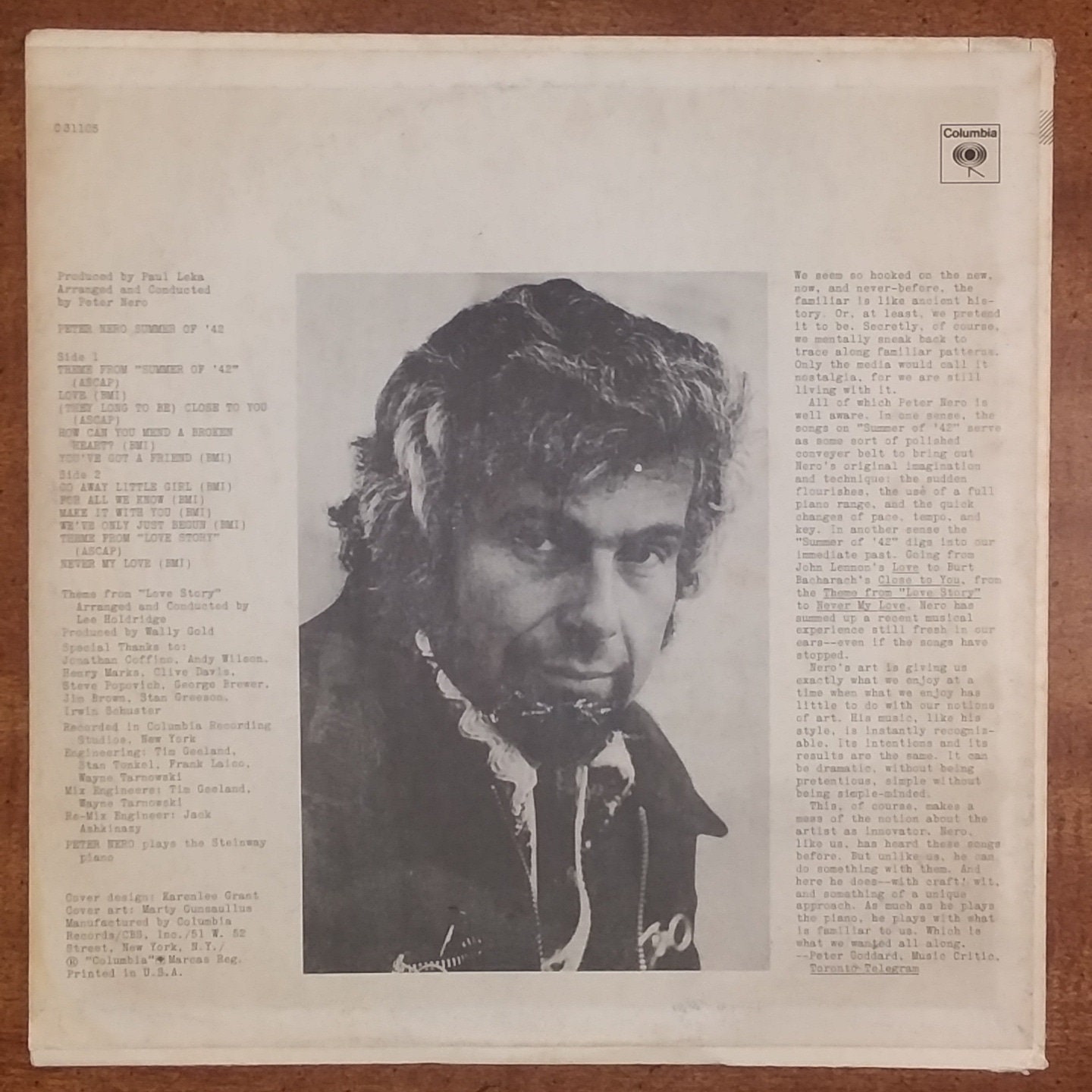 Peter Nero - Summer of '42 AL-31105 Vinyl Record LP 1972 - Etsy