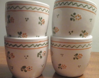 Vintage Varolslod Hungarian Mini Pottery Cups Set of Four