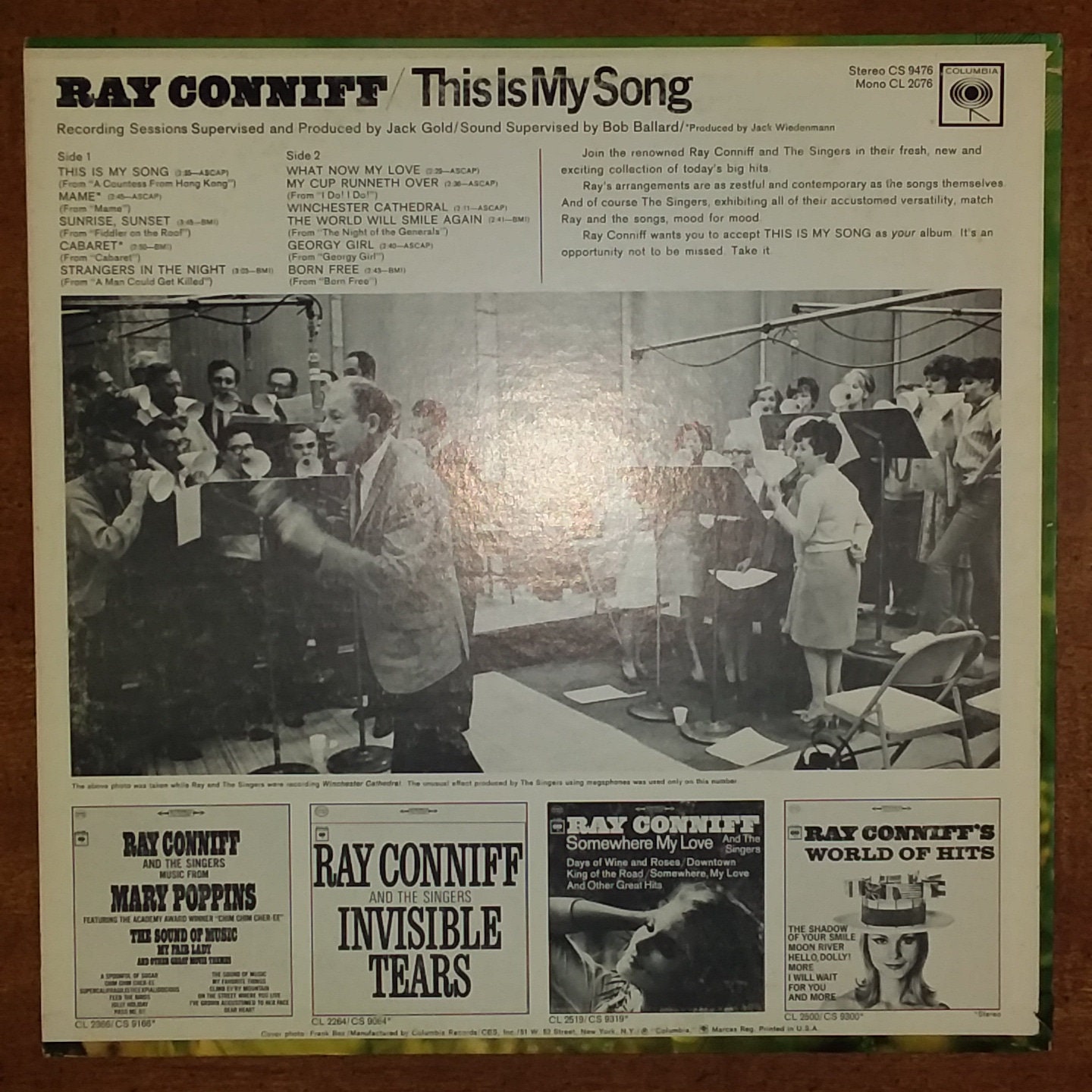 Ray Conniff and the Singers - This is My Song CS-9476 Vinyl Record LP ...