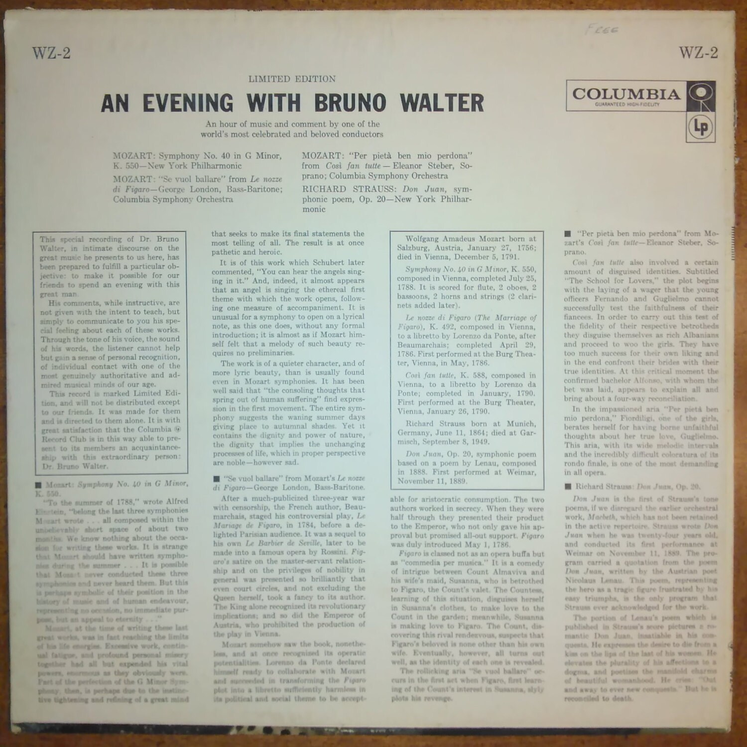 Bruno Walter Conducts the New York Philharmonic Orchestra/columbia
