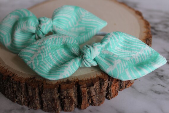Palm Leaf Knot Bow Hair Tie Etsy