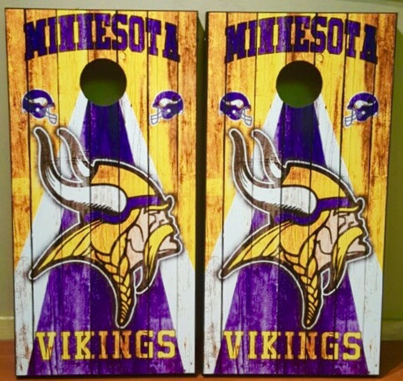 beanbag toss Decal Vikings cornhole wrap skin graphic