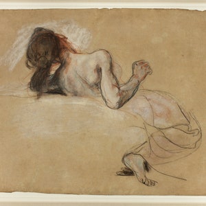 Vintage Figure Drawing, Rustic Moody Art, Antique Figure Sketch, Boho Wall Art