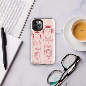 Japanische Kokeshi Holzpuppen in Kimono Tough Case for iPhone®
