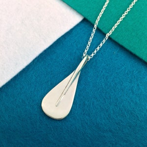 Personalised Paddleboard Paddle Boarding Silver Pendant Necklace