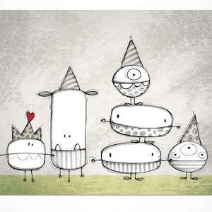 carte de souhaits \\ monstres festifs