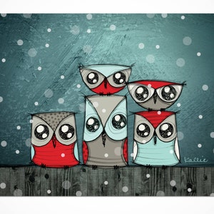 greeting card \\ nocturnal owls