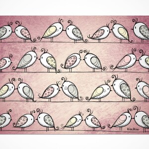 carte de souhaits \\ oiseaux amoureux